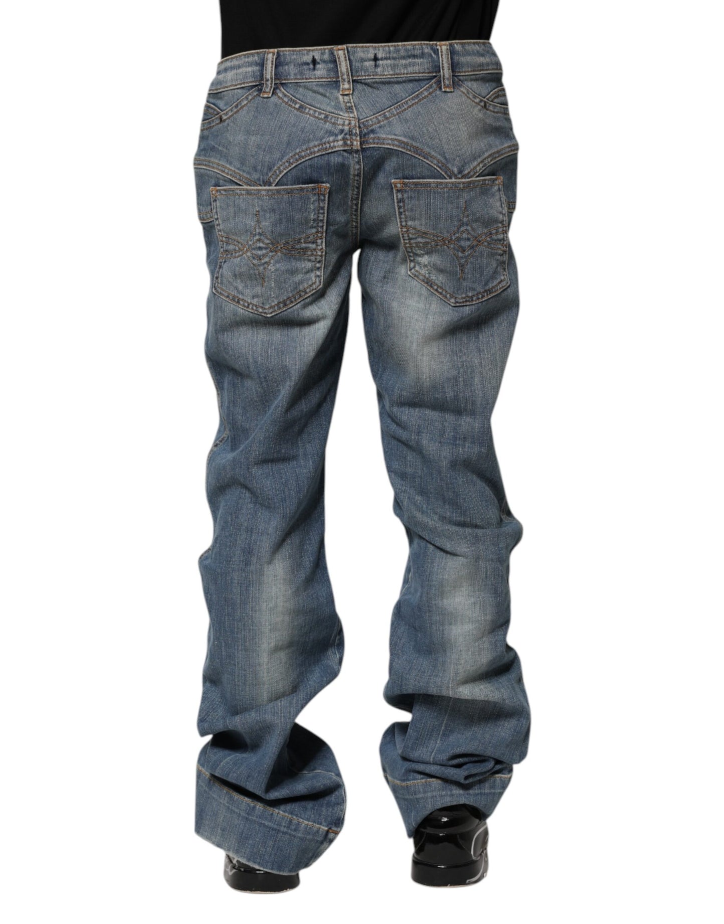 Blue Washed Straight Fit Men Denim Jeans