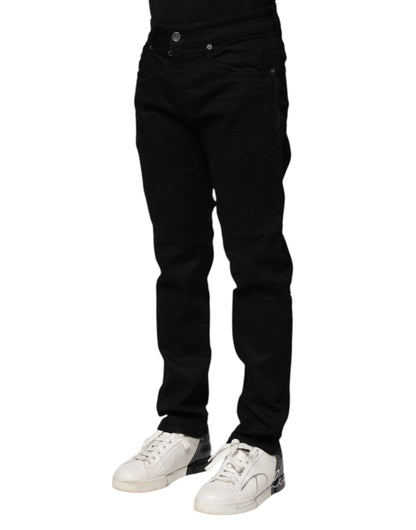 Black Cotton Skinny Denim Jeans