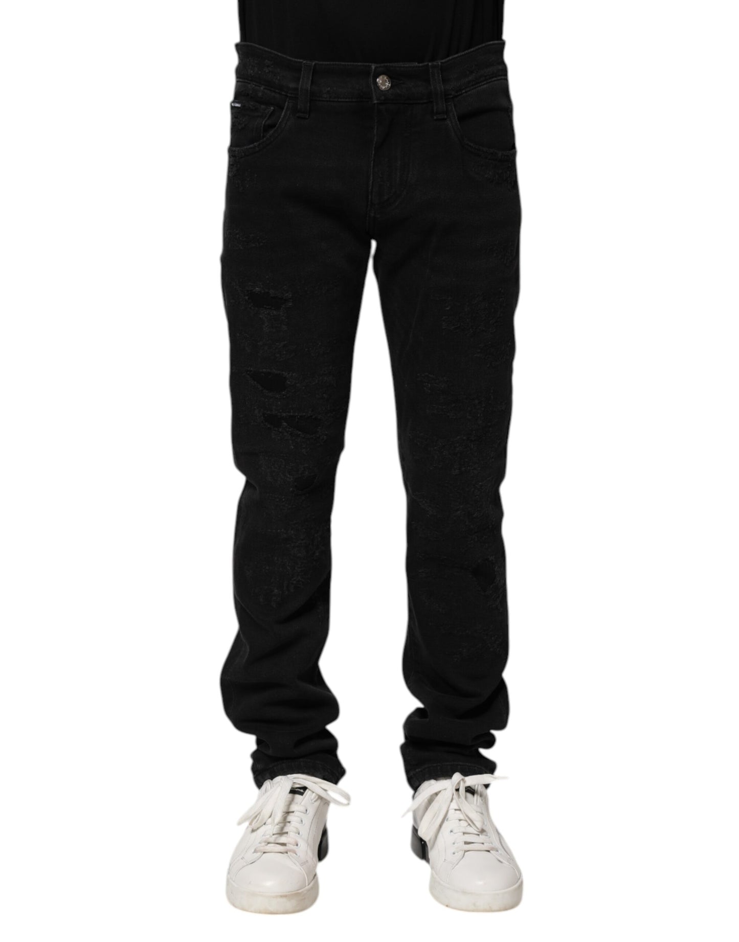 Black Cotton Skinny Men Denim Jeans