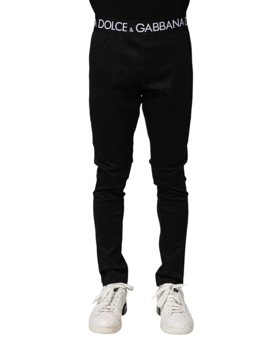 Black Nylon Skinny Men Jogger Pants