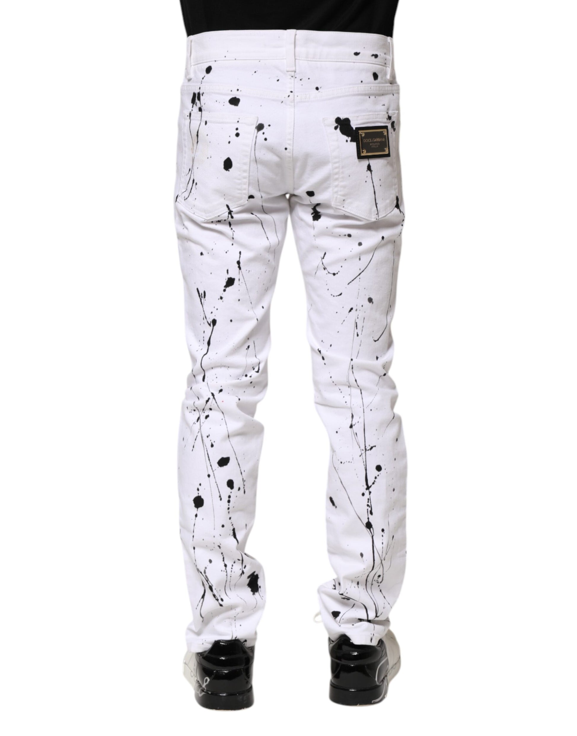 White ColorSplash Skinny Denim Jeans