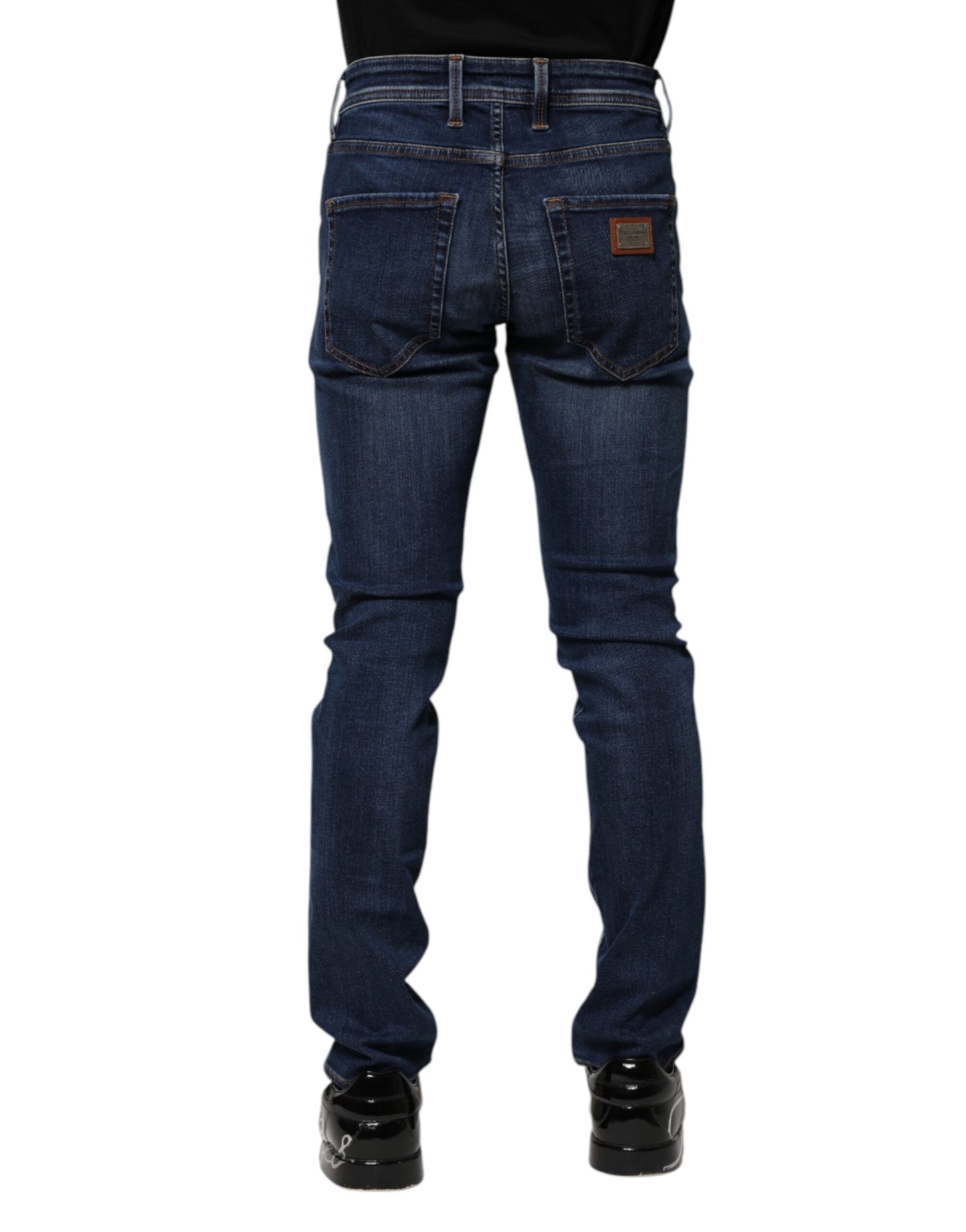 Dark Blue Cotton Skinny Denim Jeans