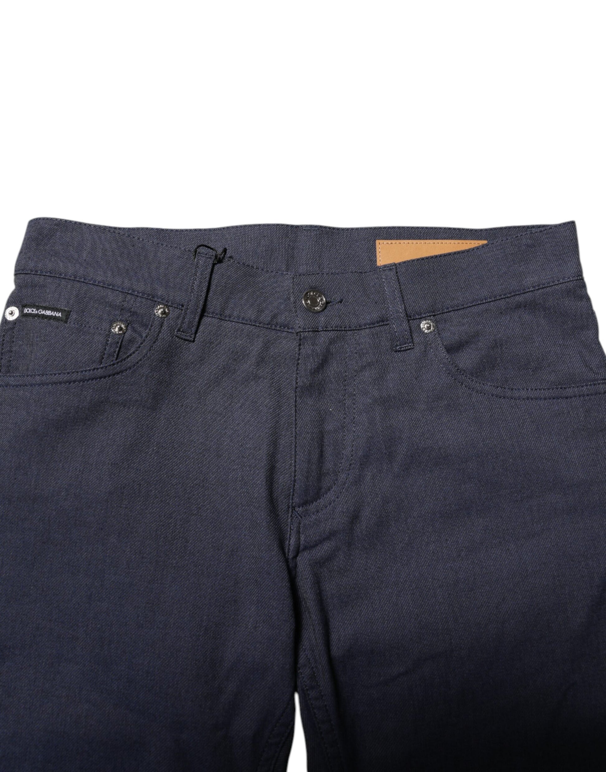 Dark Blue Cotton Skinny Denim Jeans