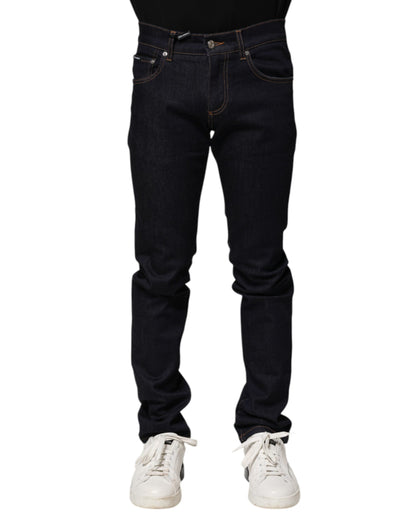 Black Cotton Skinny Men Denim Jeans