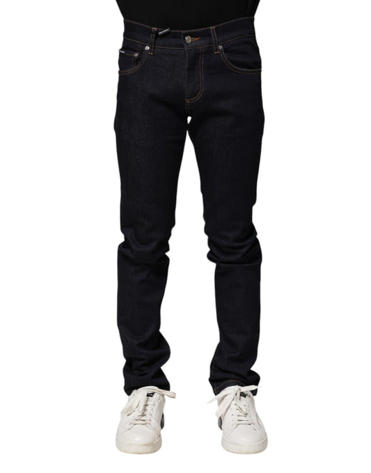 Black Cotton Skinny Men Denim Jeans