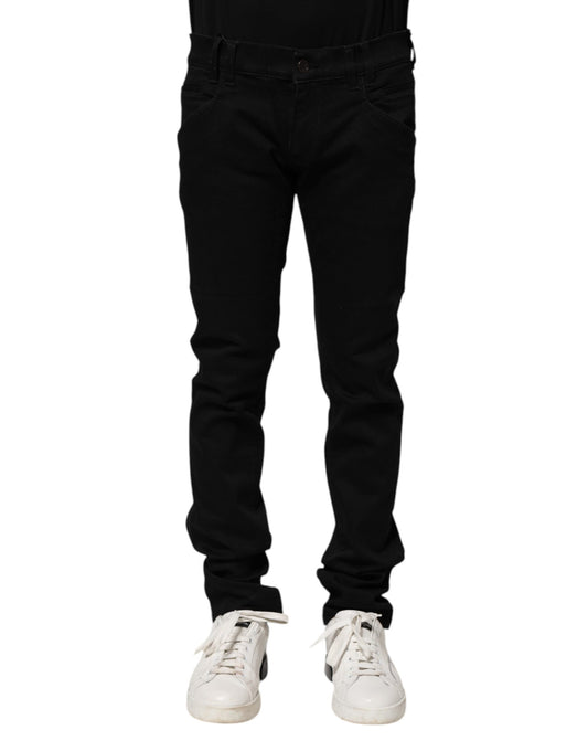 Black Cotton Skinny Men Denim Jeans