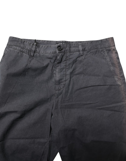 Dark Gray Cotton Stretch Denim Bermuda Shorts