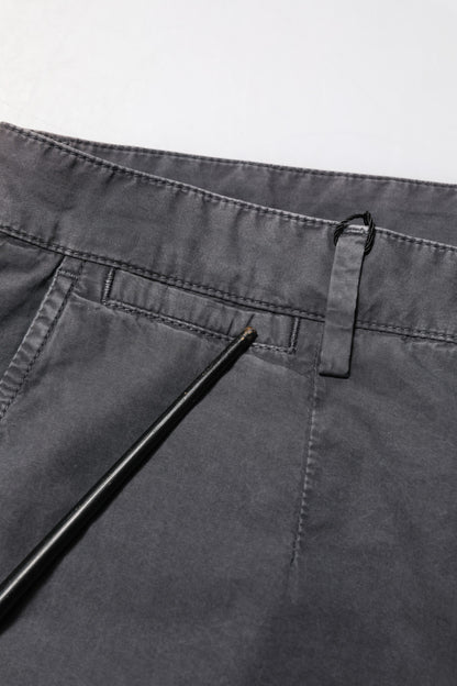 Dark Gray Cotton Stretch Denim Bermuda Shorts
