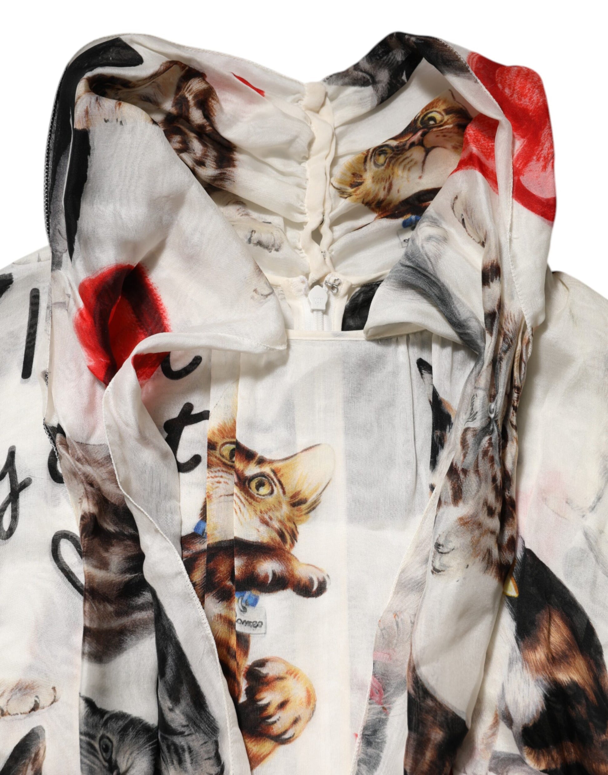 Multicolor Animal Print Silk Ascot Maxi Dress