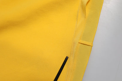 Yellow One Shoulder Side Slit Sheath Dress