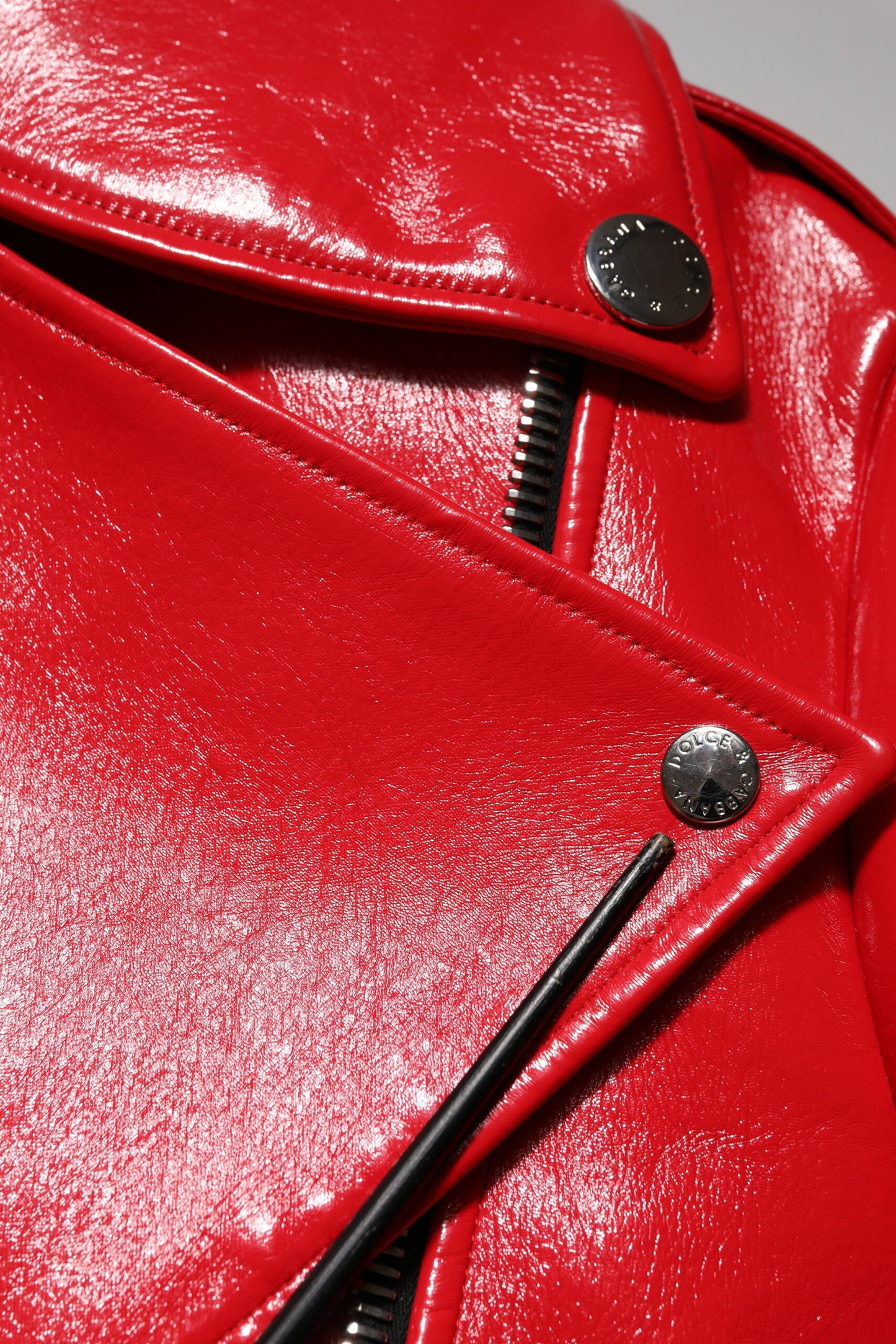 Red Lambskin Full Zipper Jacket