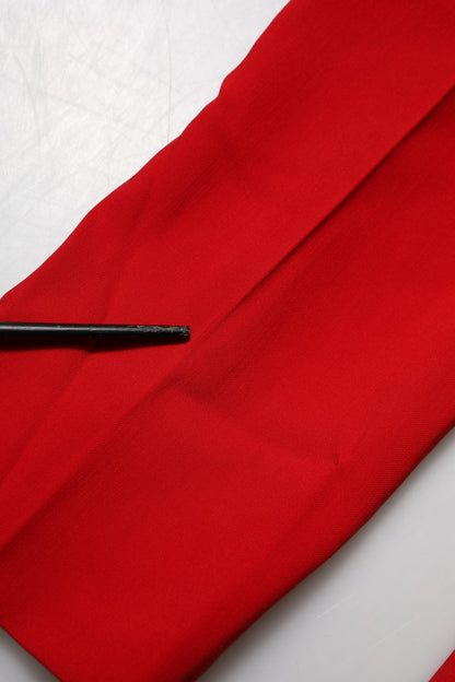 Red Wool Mid Waisted Tapered Pants