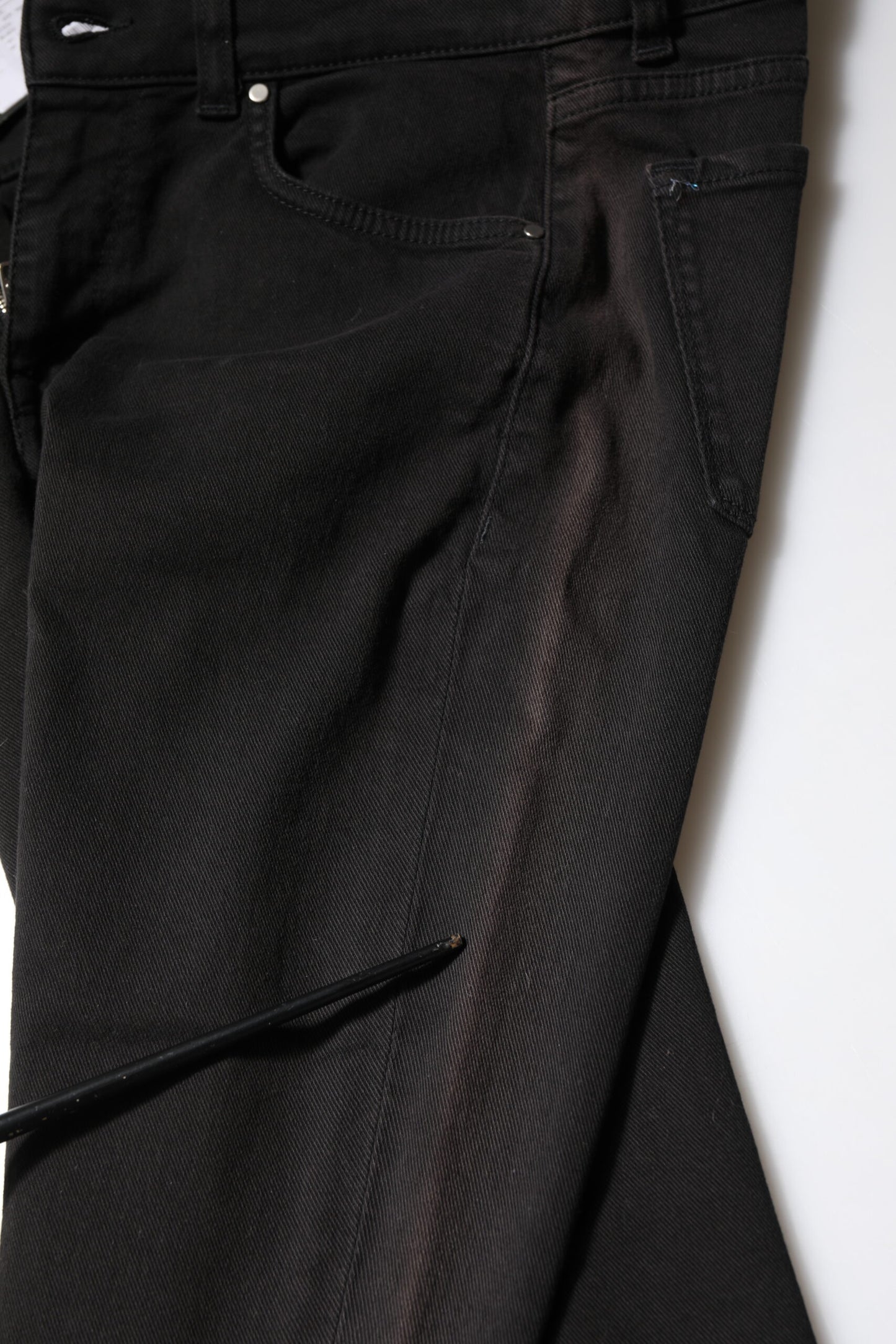 Black Cotton Skinny Mid Waisted Denim Jeans