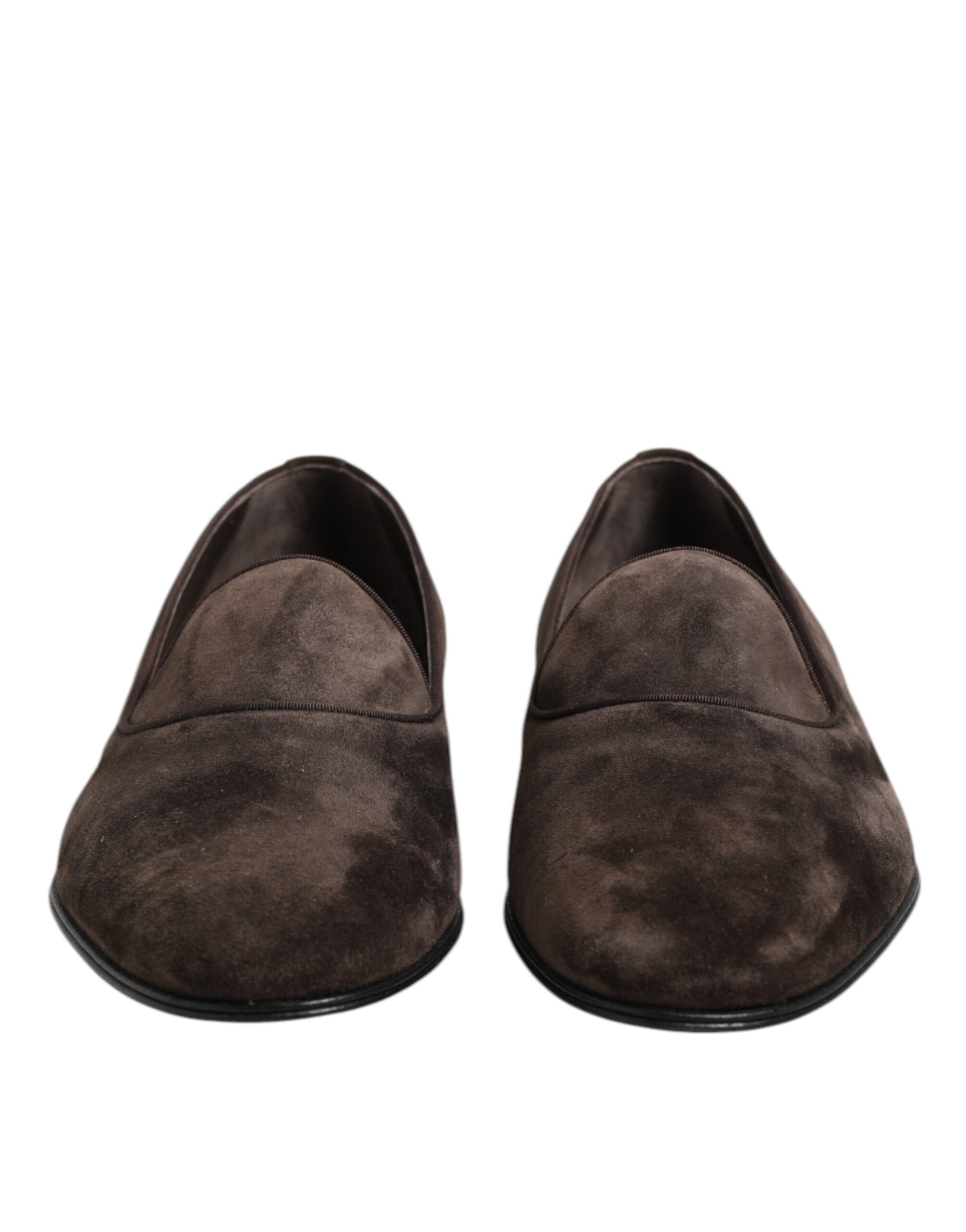 Brown Velvet Leather Slip On Loafers Shoes