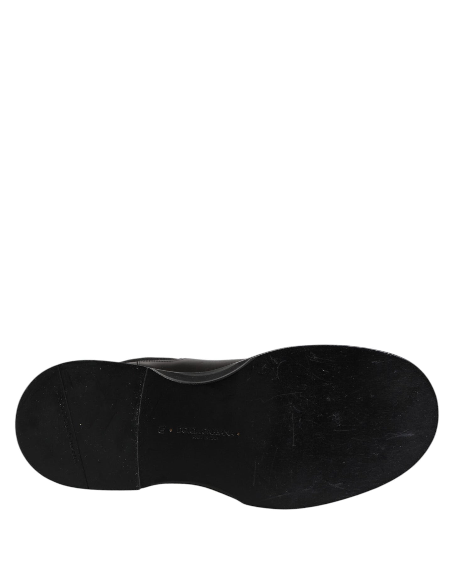 Black Leather Mid Calf Boots Flats Shoes