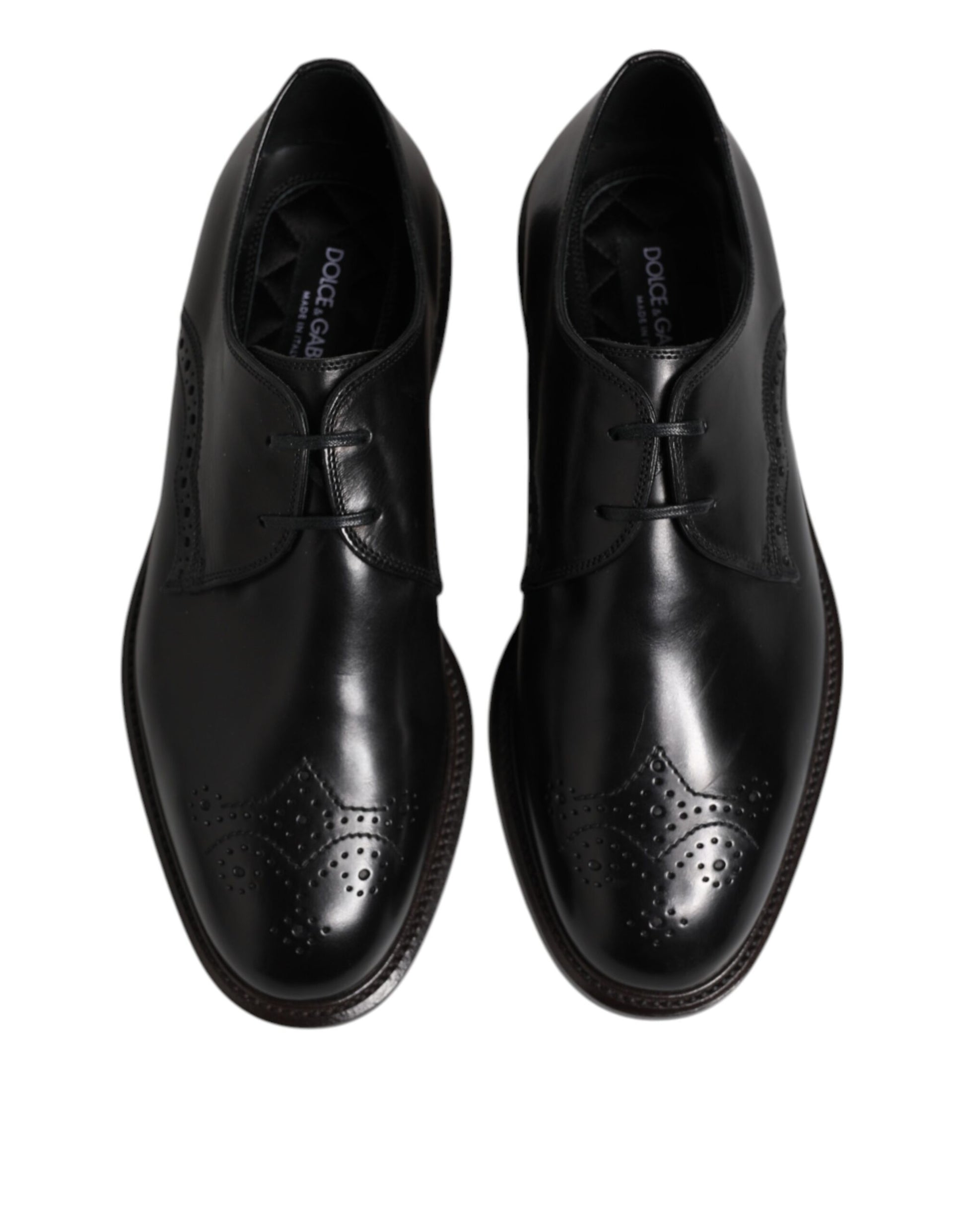Black Leather Derby Wingtip Formal Shoes