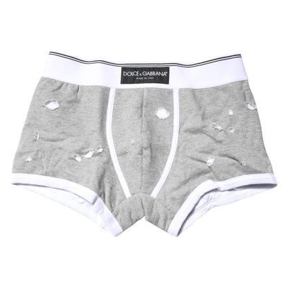 Gray Cotton Stretch Regular Boxer Underwear