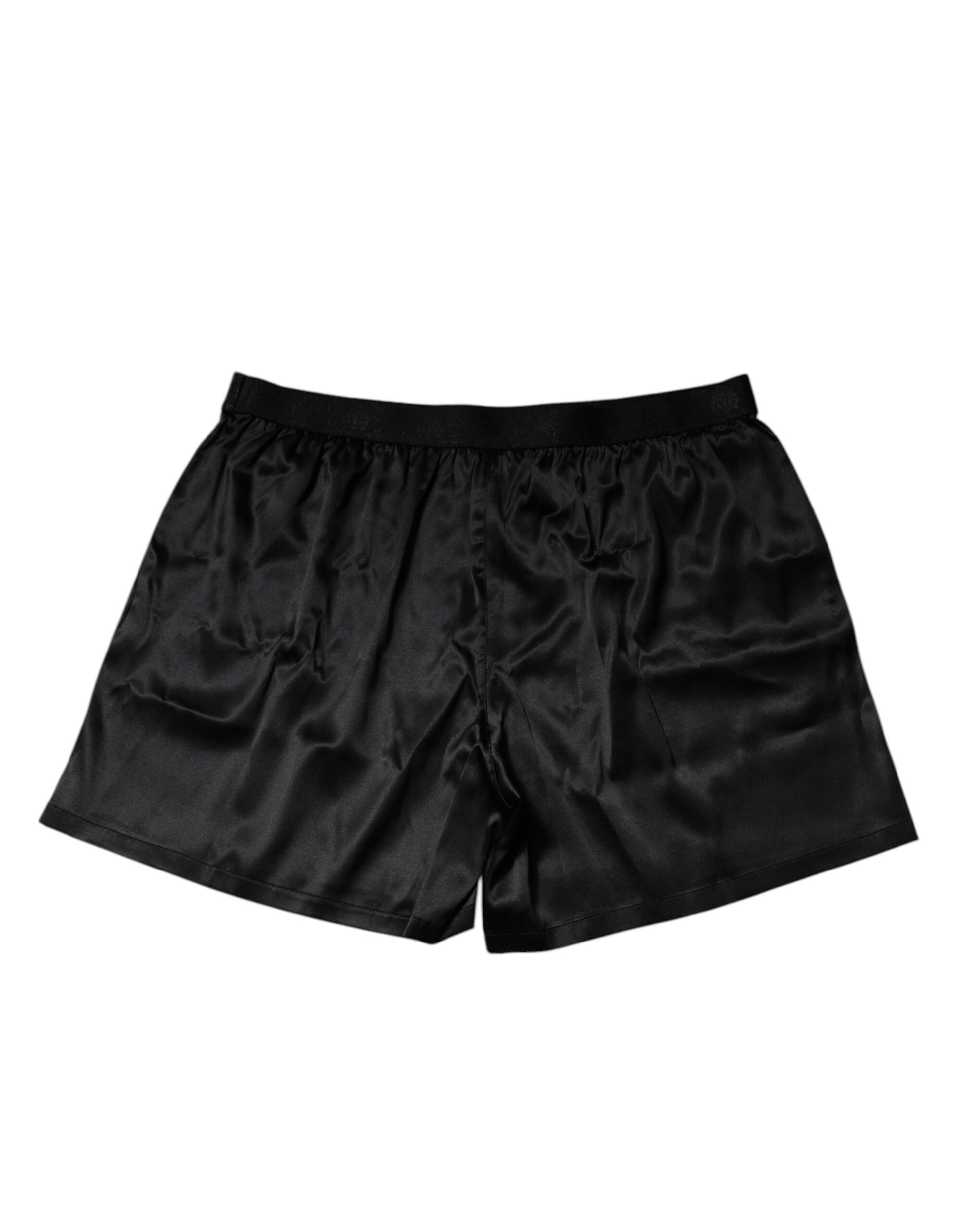 Black Silk Regular Men Boxer Shorts Underwear