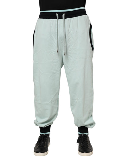 Light Green Cotton Men Jogger Sweatpants Pants