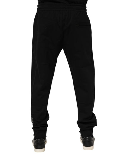 Black Cotton Men Jogger Sweatpants Pants