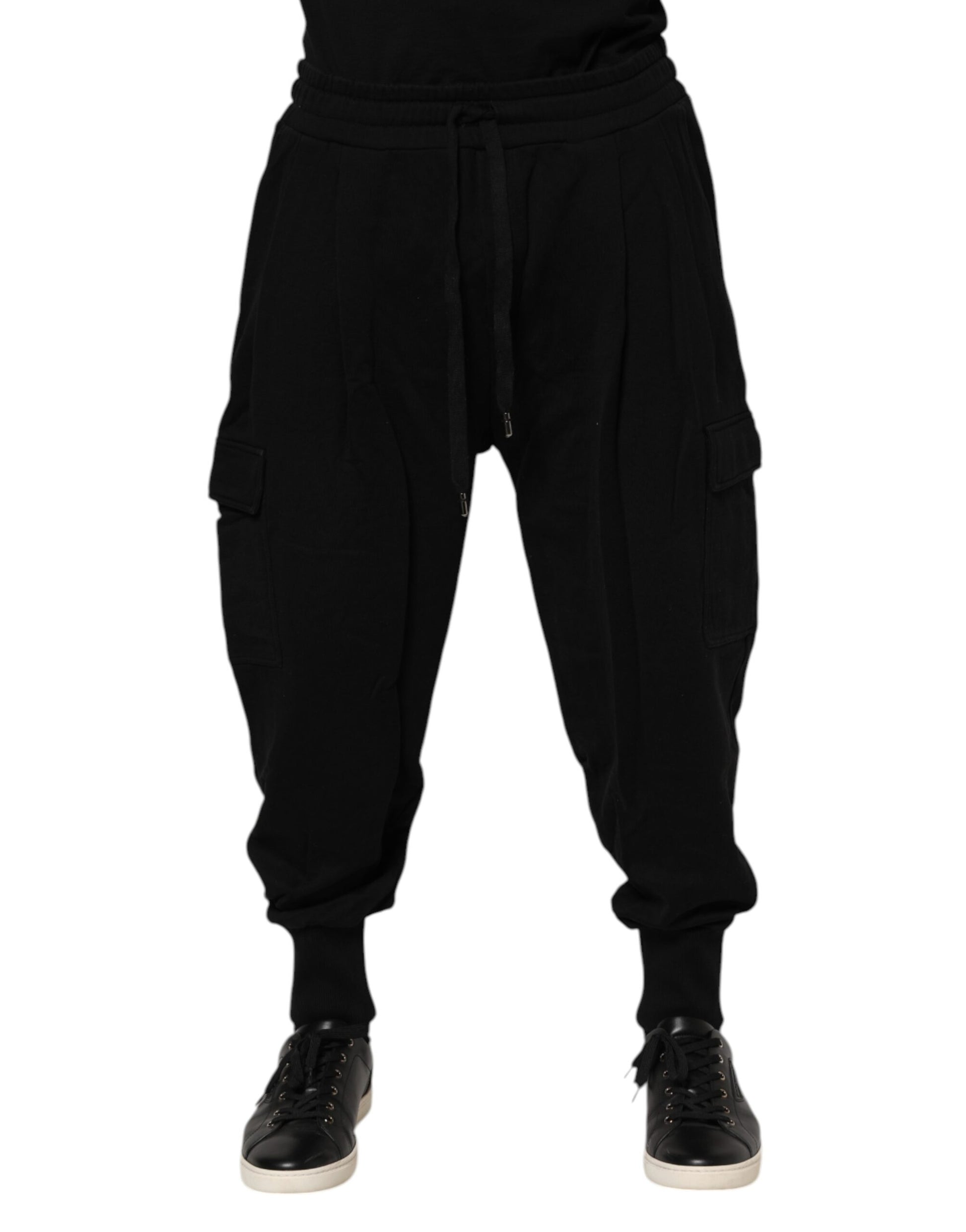 Black Cotton Logo Jogger Sweatpants Pants