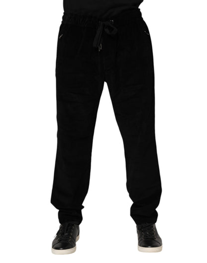 Black Cotton Men Jogger Sweatpants Pants