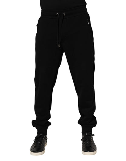 Black Cotton Men Jogger Sweatpants Pants