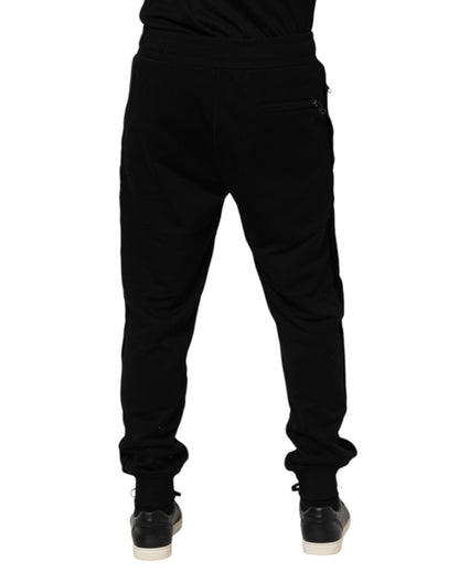 Black Cotton Men Jogger Sweatpants Pants