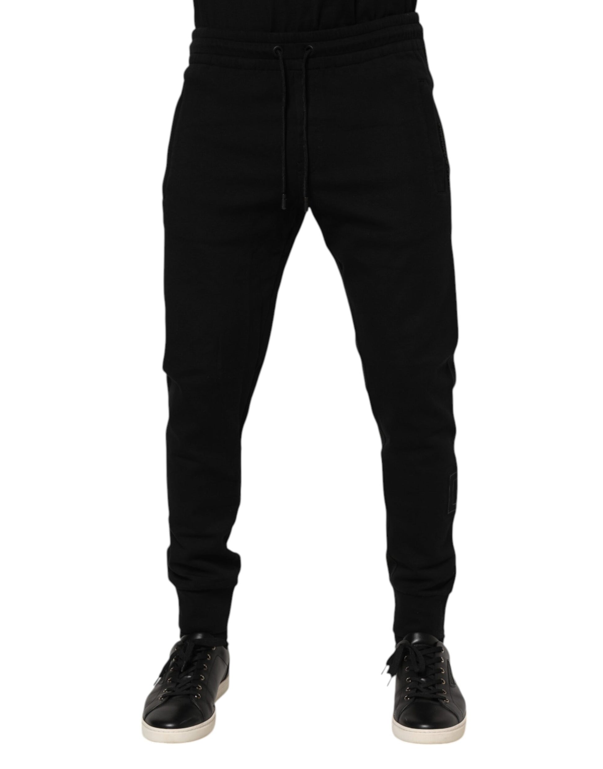Black Cotton Men Jogger Sweatpants Pants