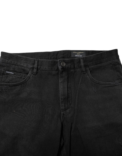 Black Cotton Logo Plaque Skinny Denim Jeans