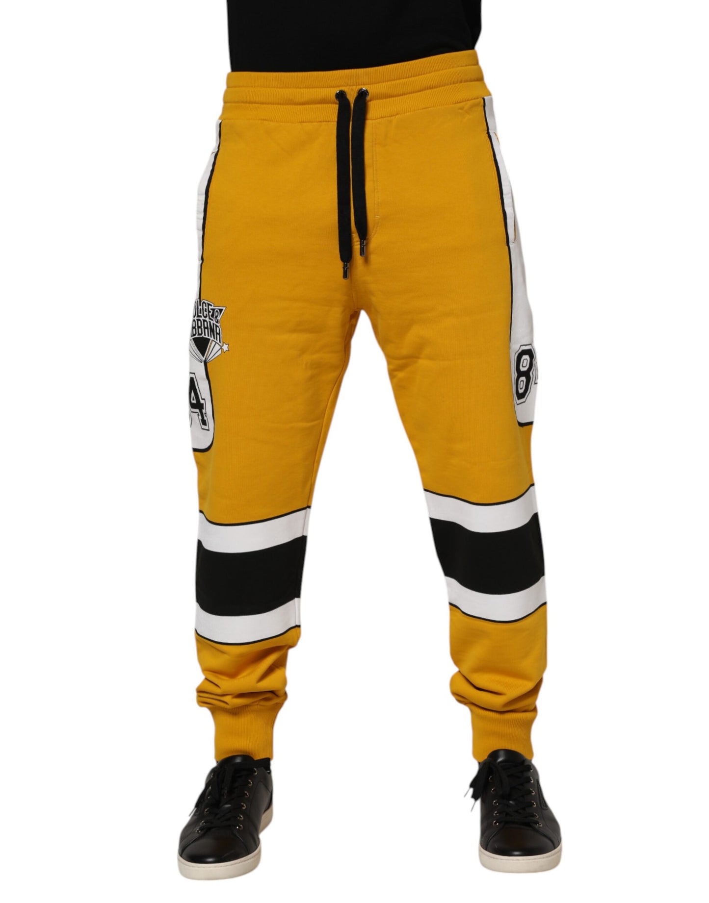 Yellow Cotton Logo Jogger Sweatpants Pants