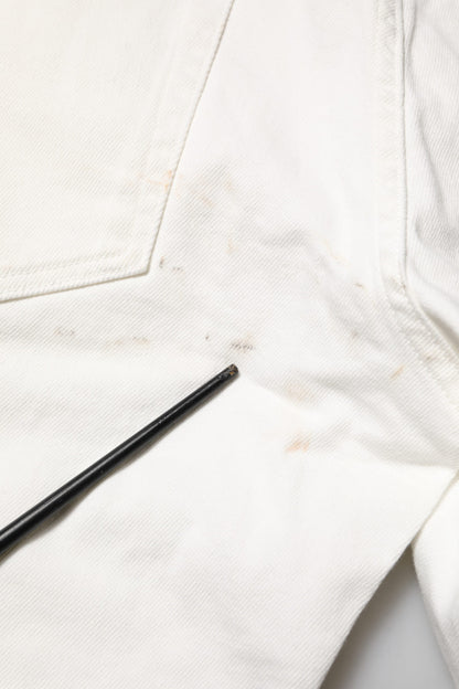 White Cotton Logo Plaque Slim Fit Denim Jeans