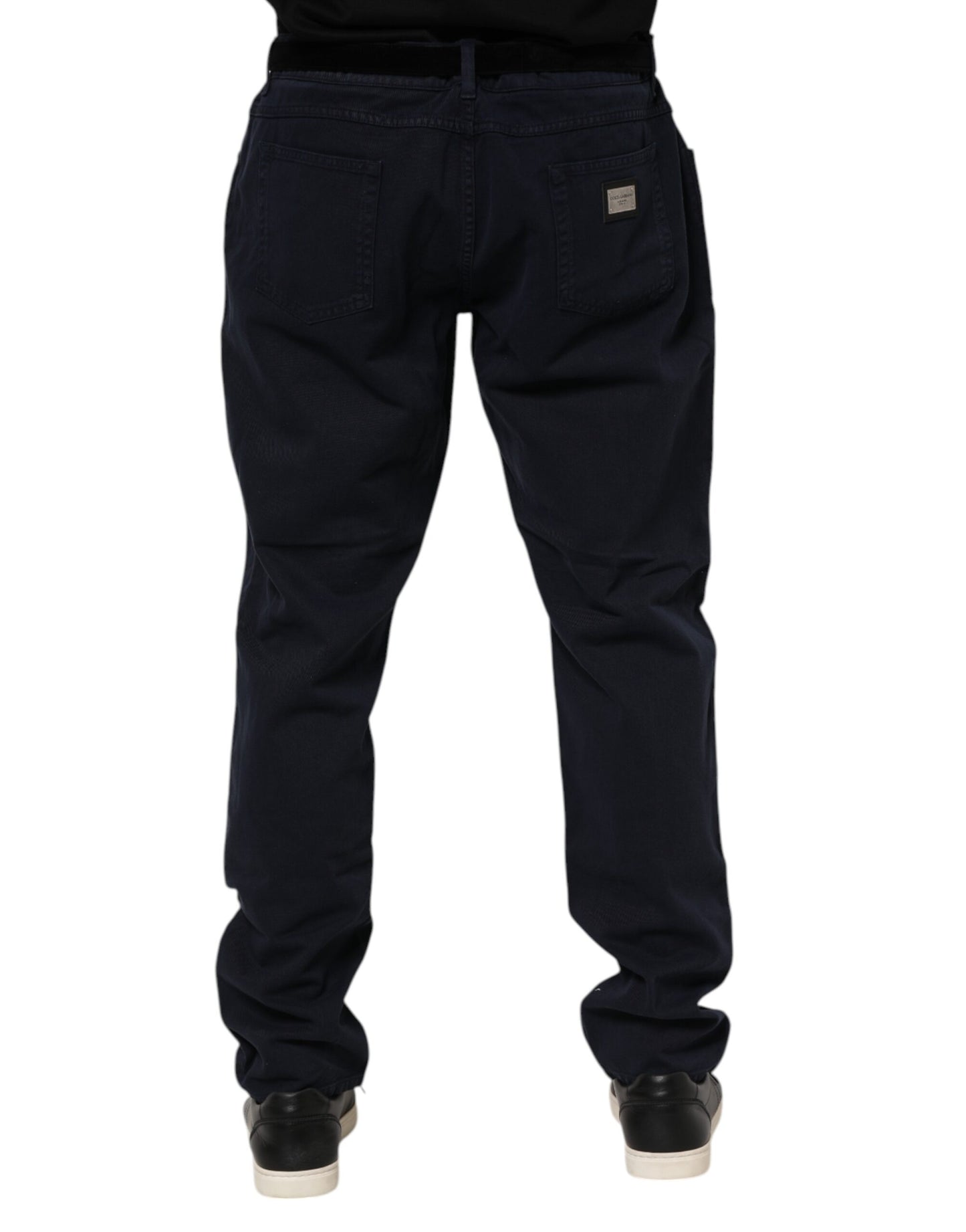 Black Cotton Tapered Denim Jeans