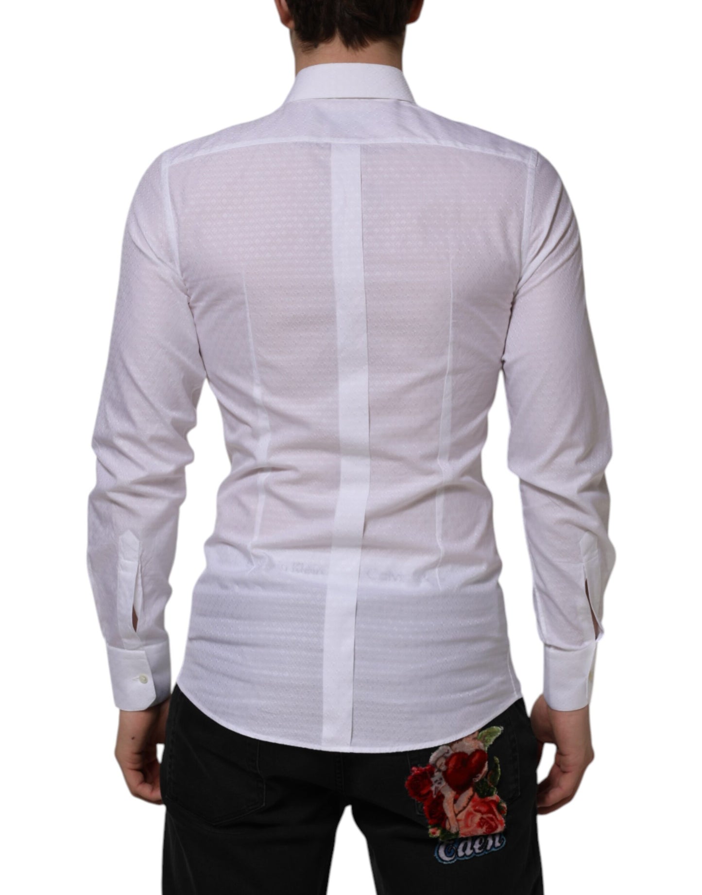 White Cotton GOLD Long Sleeves Formal Shirt