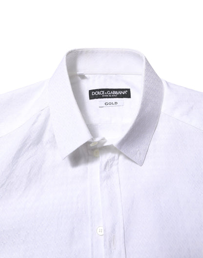 White Cotton GOLD Long Sleeves Formal Shirt