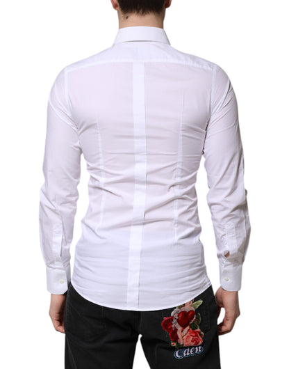 White Cotton GOLD Long Sleeves Formal Shirt