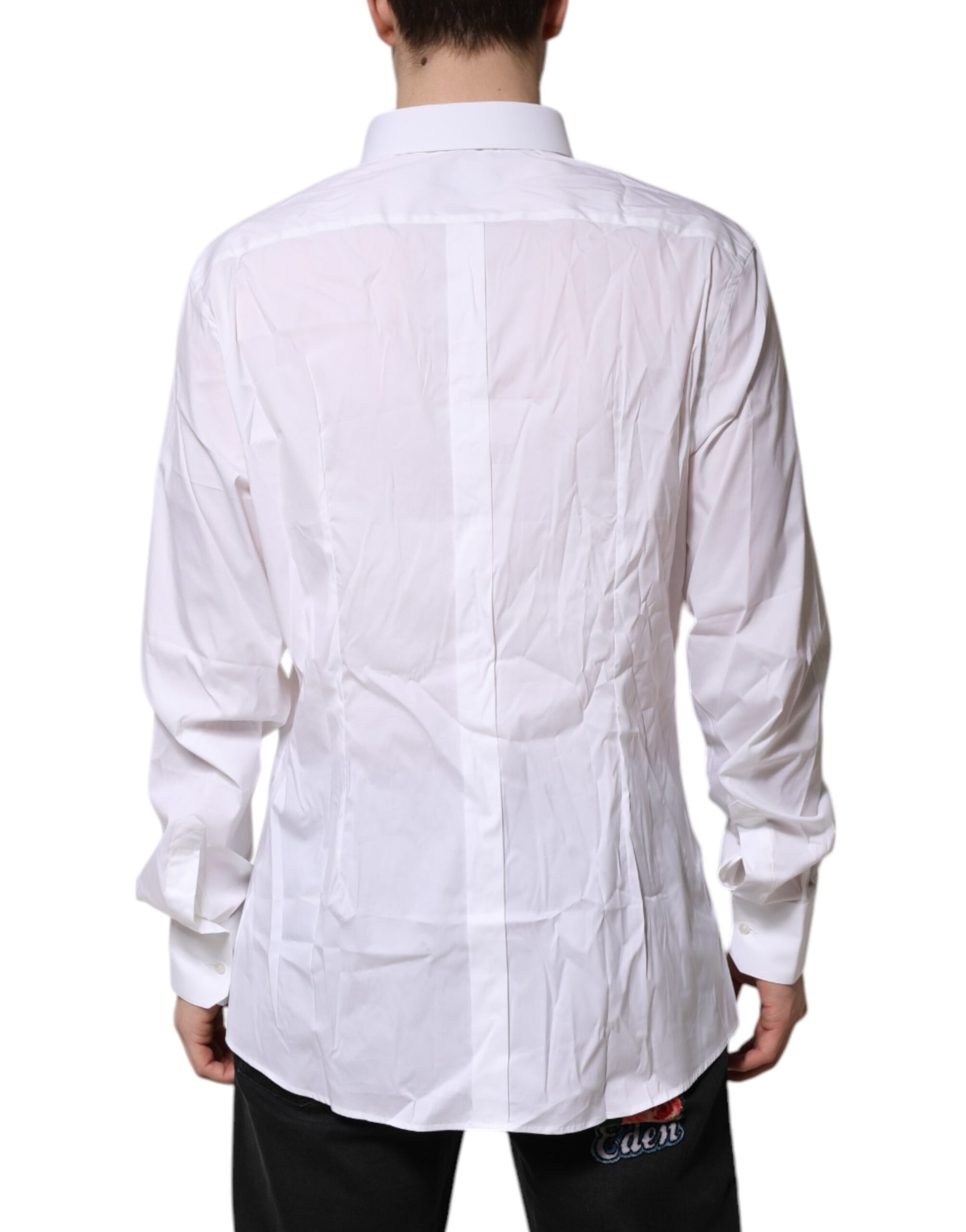 White Cotton GOLD Long Sleeves Formal Shirt