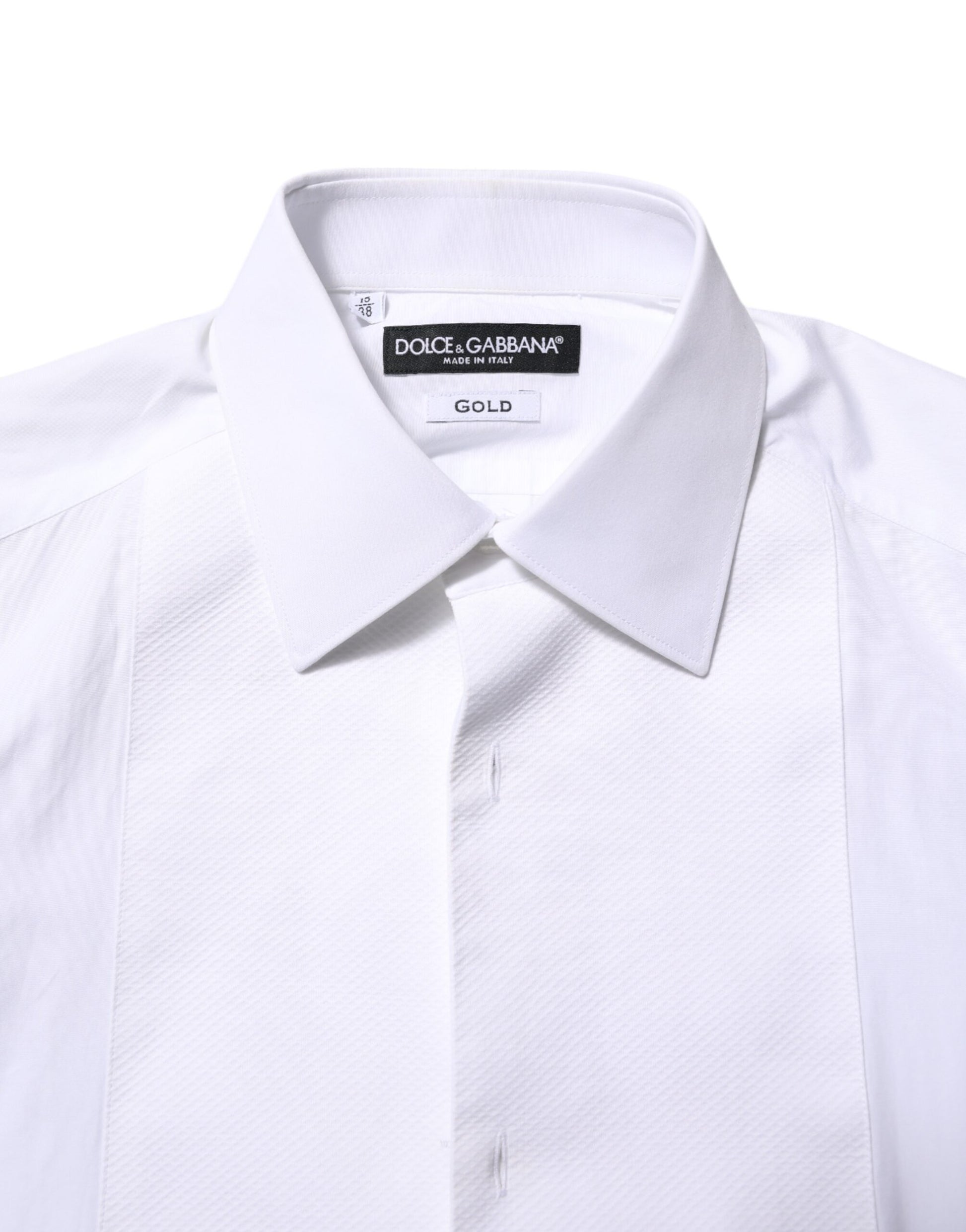 White Bib Cotton Poplin GOLD Formal Shirt