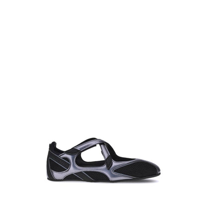 Black Polyethylene Ballet Flats
