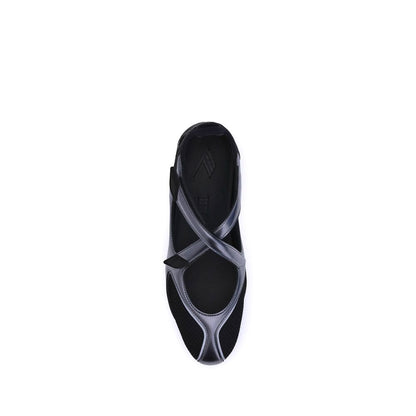 Black Polyethylene Ballet Flats