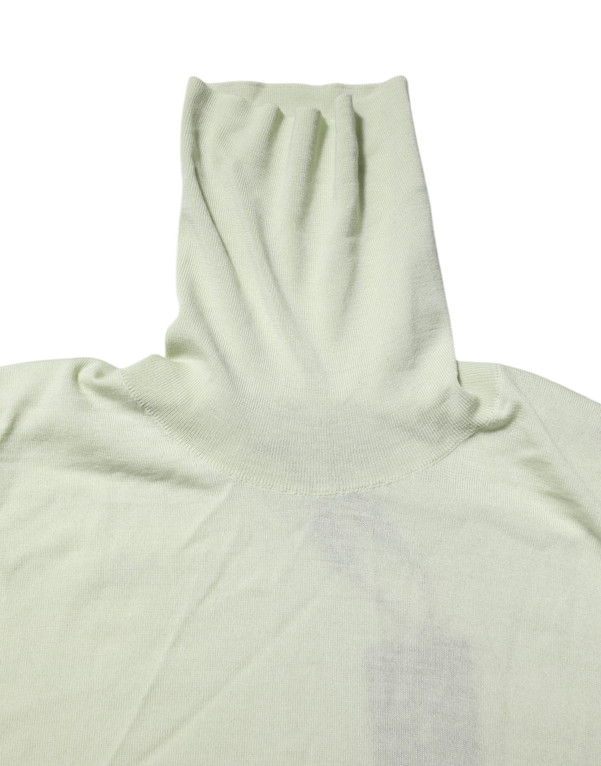 Mint Green Wool Turtleneck Pullover Sweater