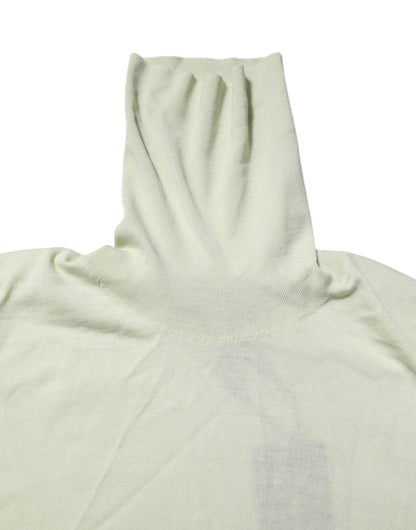 Mint Green Wool Turtleneck Pullover Sweater