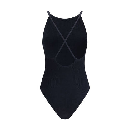 Black Polyamide One-Piece Swimsuit