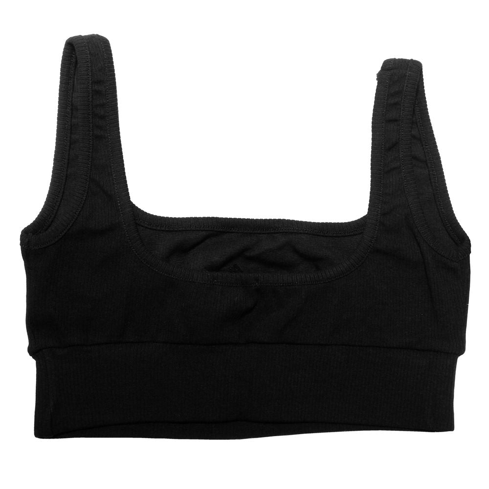 Black Cotton Women Crop Top