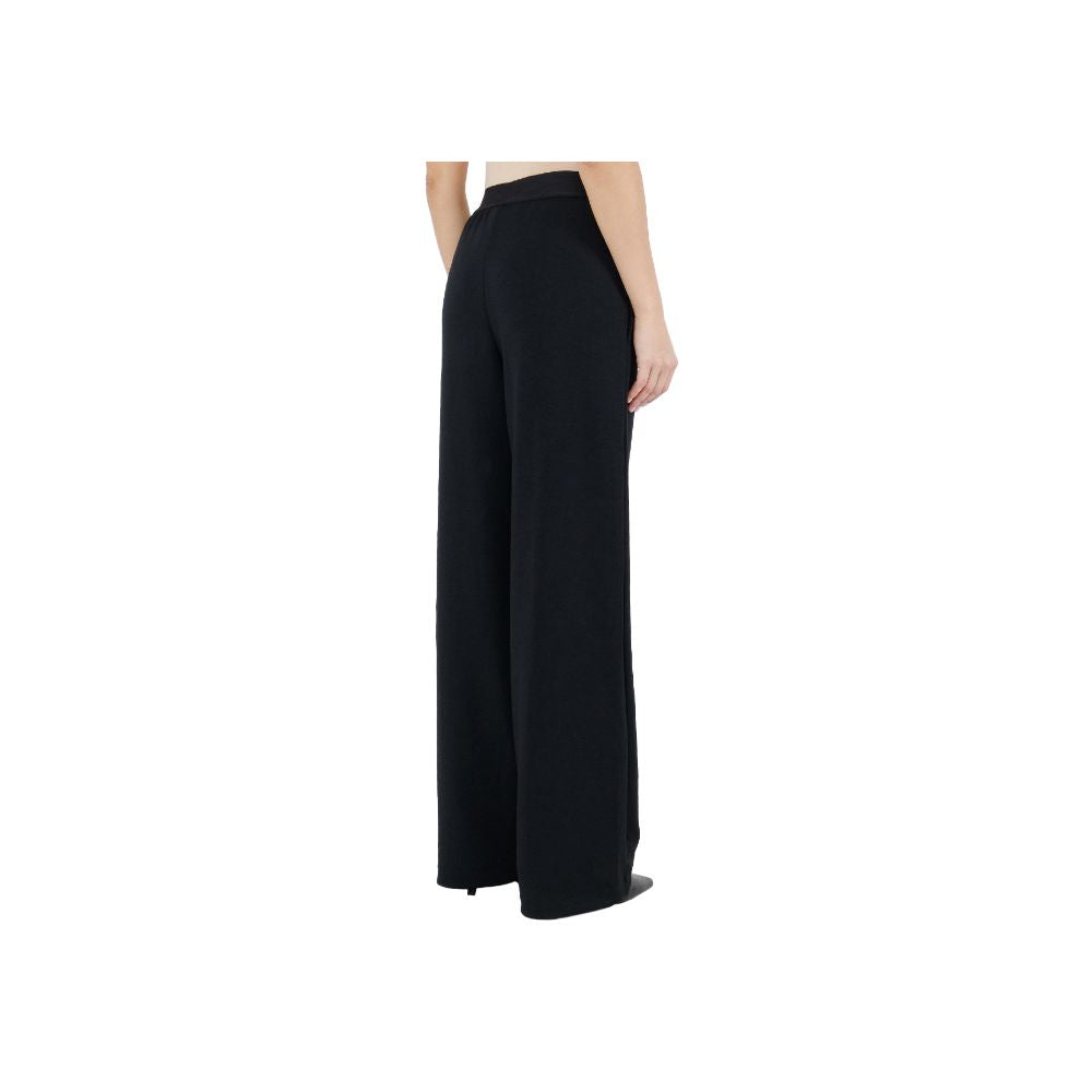 Black Polyester Women Palazzo Trousers
