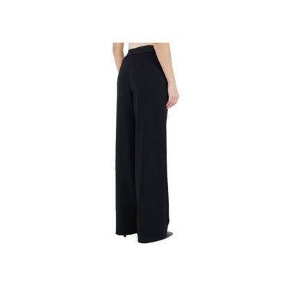 Black Polyester Women Palazzo Trousers