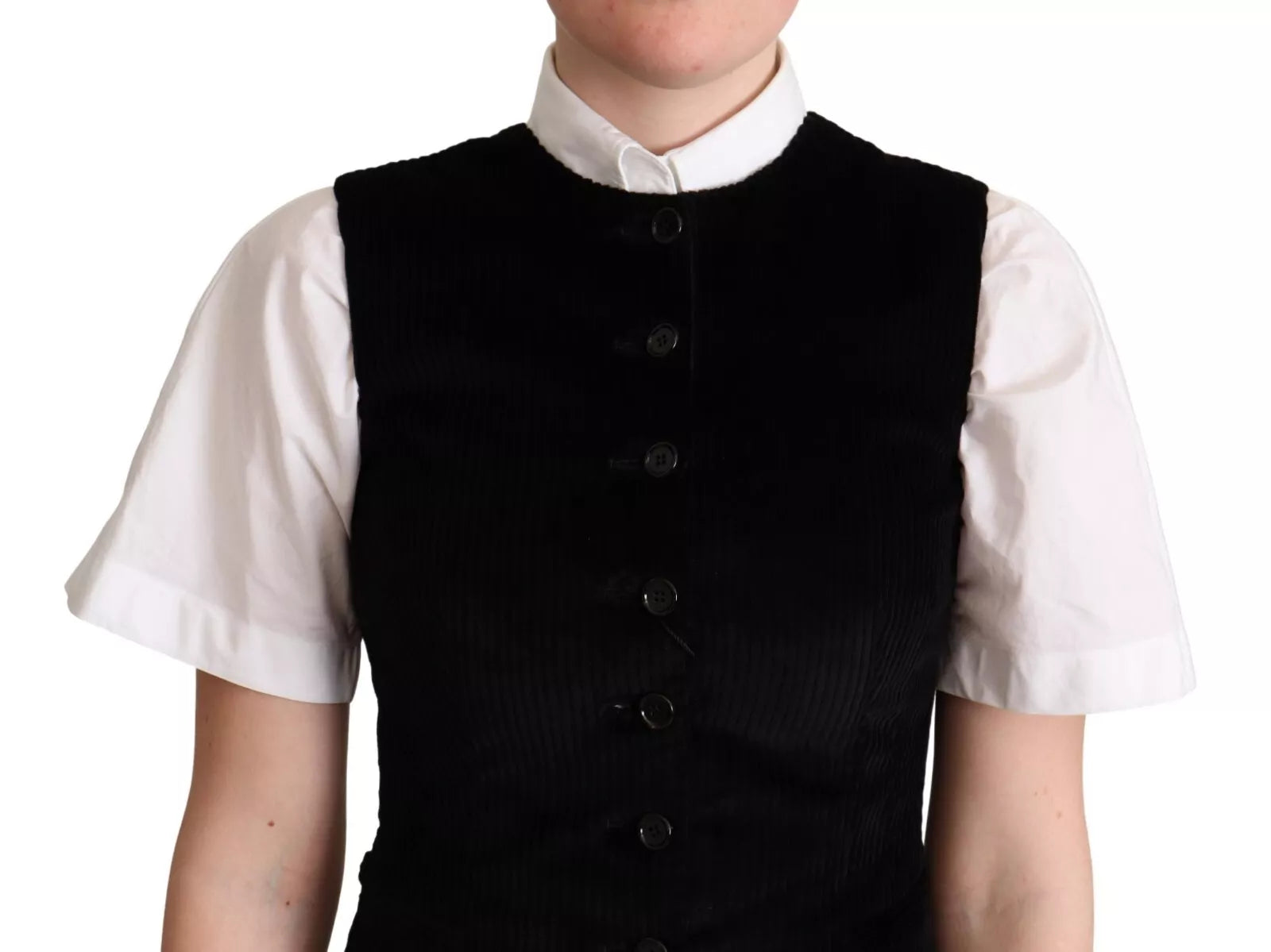 Black Brown Leopard Print Waistcoat Vest