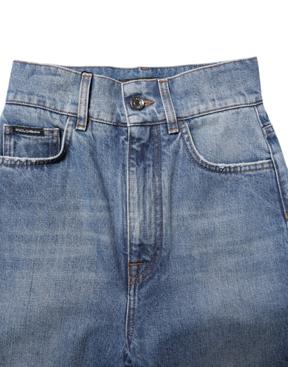 Blue Washed Skinny High Waist Denim Jeans