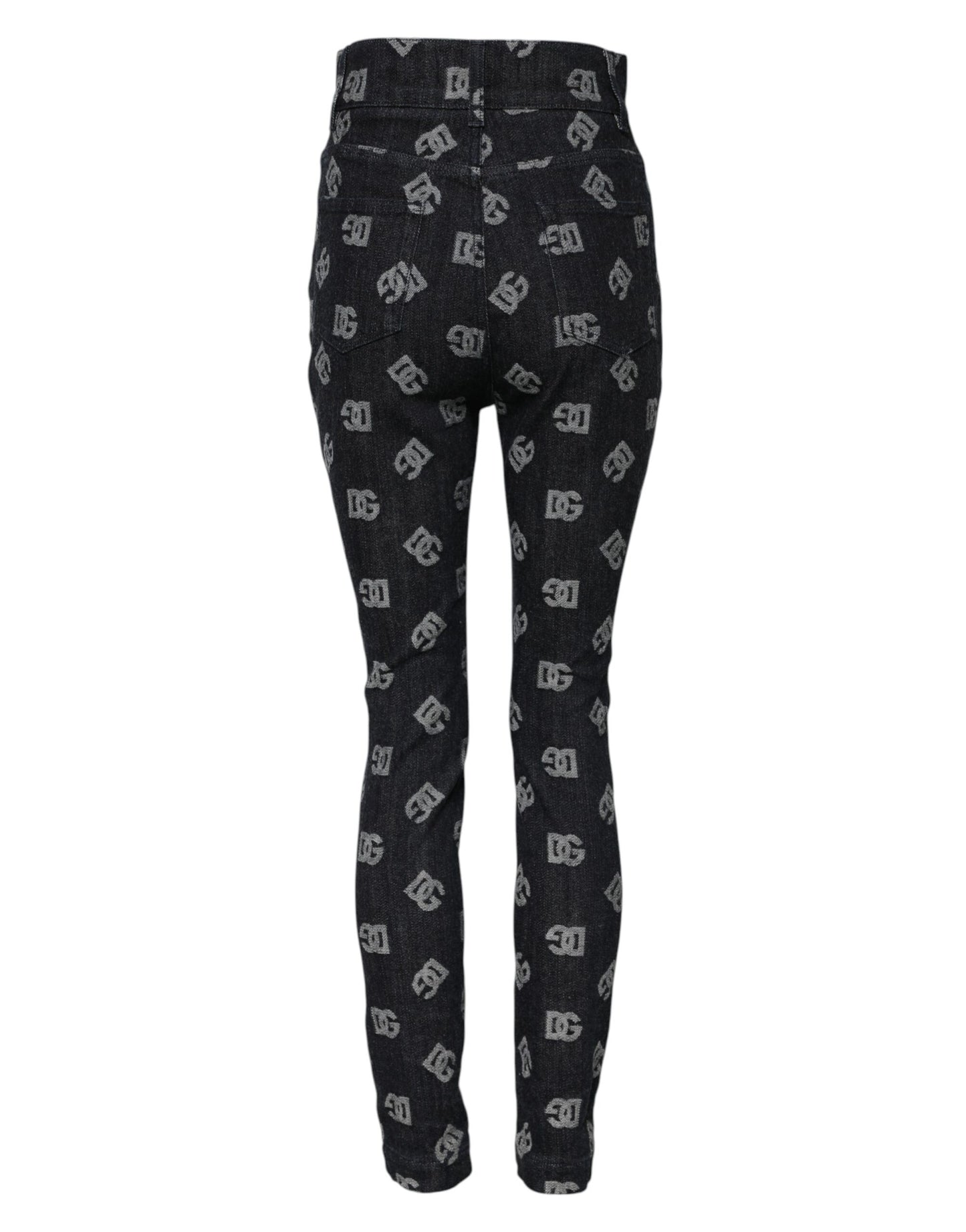 Black DG Logo High Waist Skinny Denim Jeans