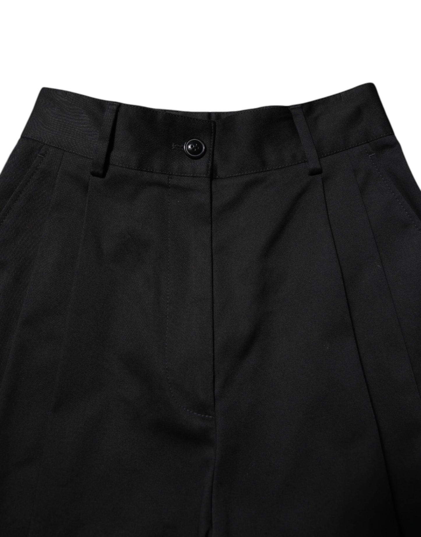 Black Cotton HighWaist Wide Leg Pants